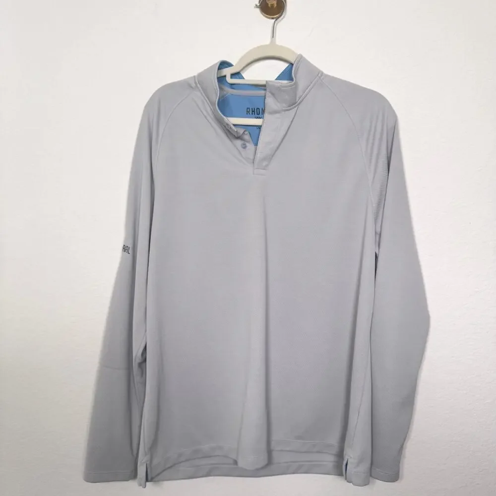 Rhone Men Clubhouse Pullover Sweater Top Sz L Lightweight H&W South Central Gray